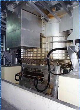 Low-frequency induction melting furnace with trough-shaped design